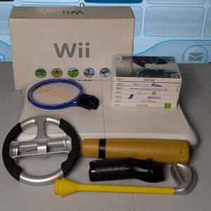 Nintendo Wii Console Bundle in Box – Games + Balance Board + Accessories - tesed